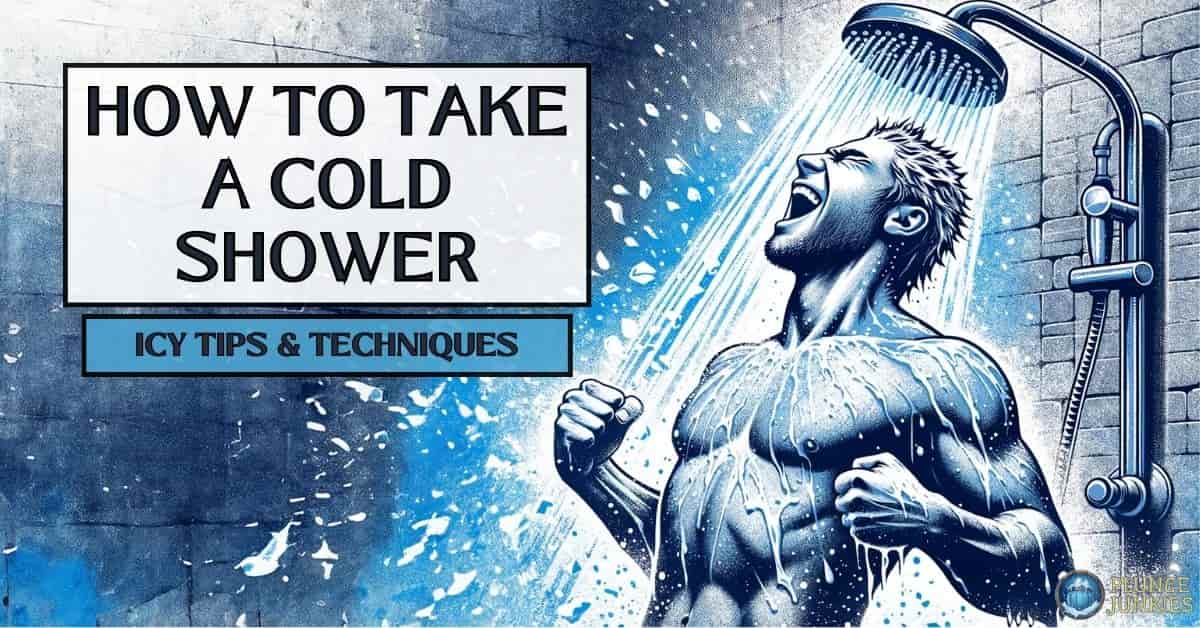 Man enjoying invigorating cold shower with tips.