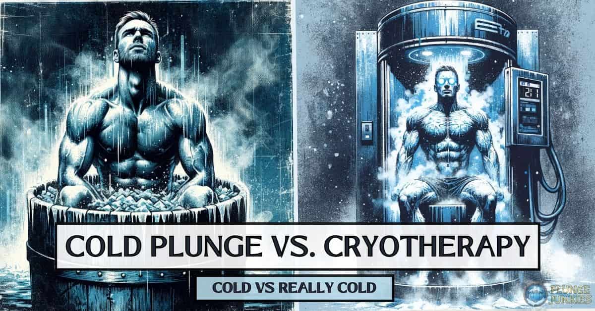 Cold plunge and cryotherapy comparison infographic.