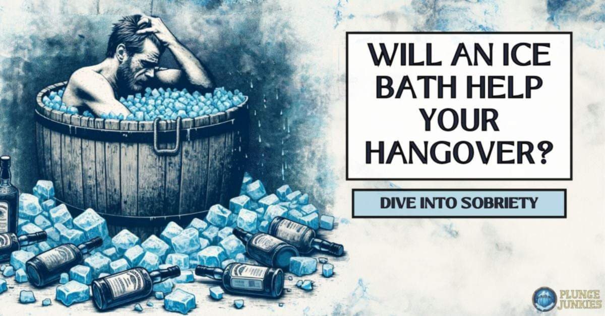 Man in ice bath pondering hangover remedies