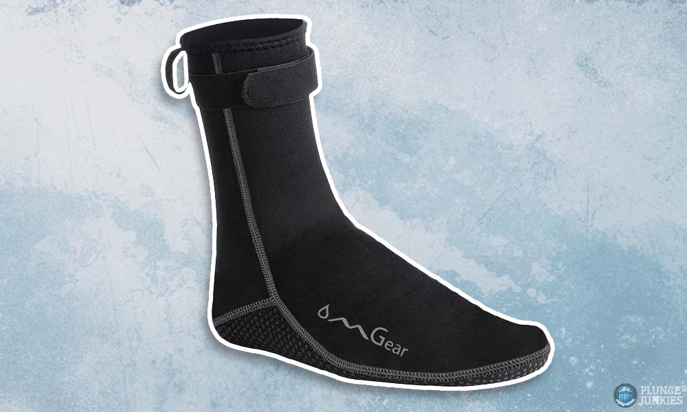 Black neoprene booties for ice bath and cold plunge