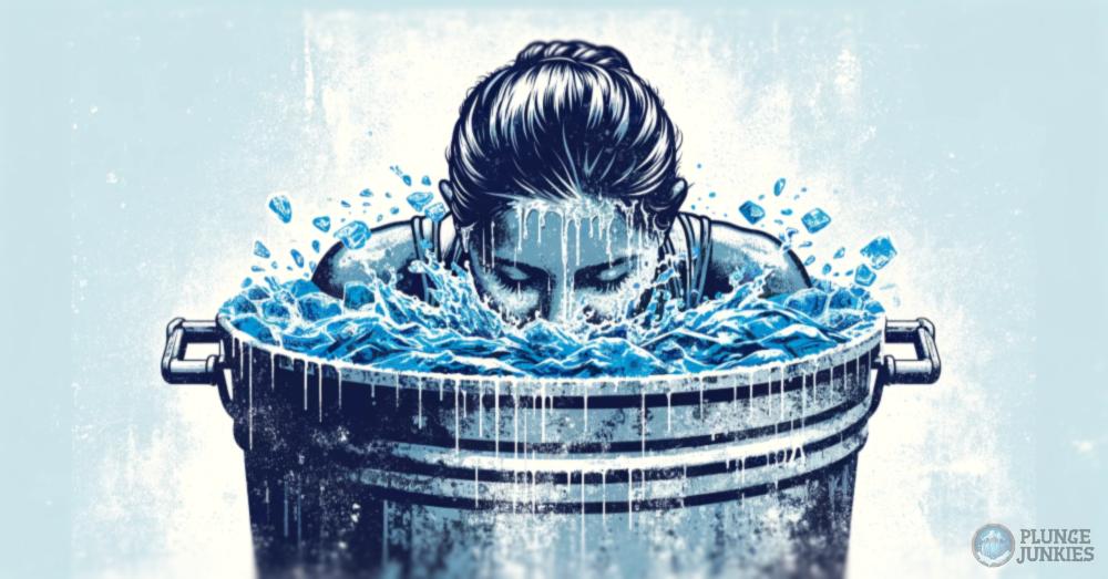 Person putting face in a bucket of water